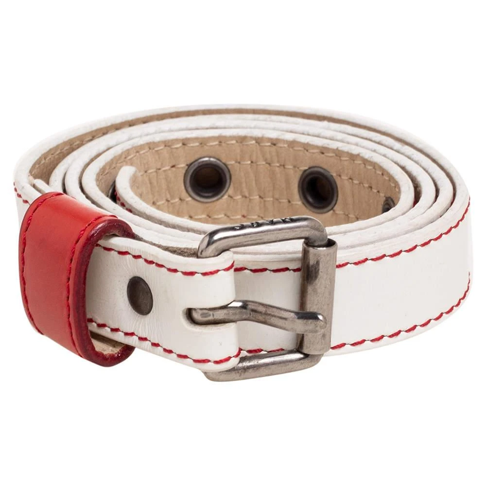 Marc Jacobs Marc by Marc Jacobs White/Red Leather Buckle Belt S/M 2