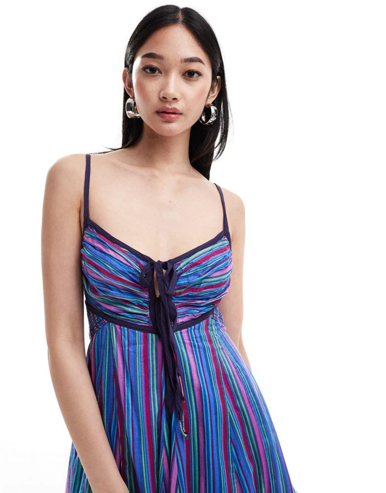 Free People Free People blue combo stripe maxi dress 3