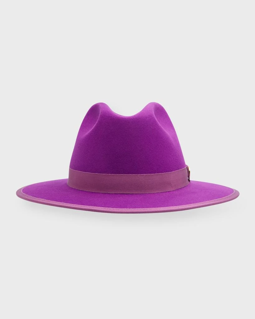 Keith James Men's Queen Red-Brim Wool Fedora Hat 1