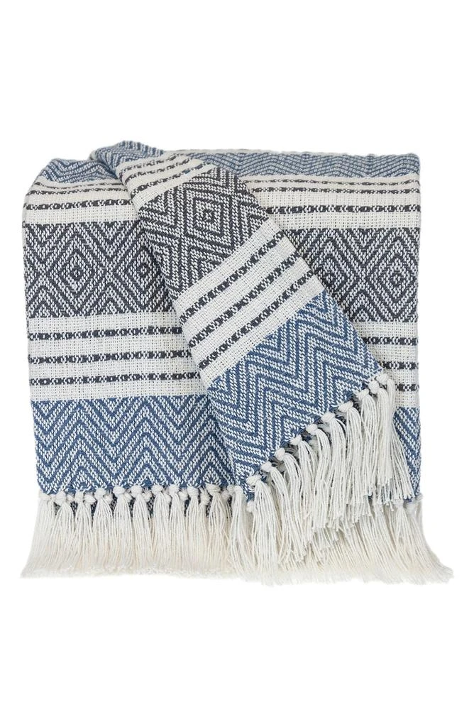 Parkland Kai Stripe Fringe Trim Throw Blanket 1