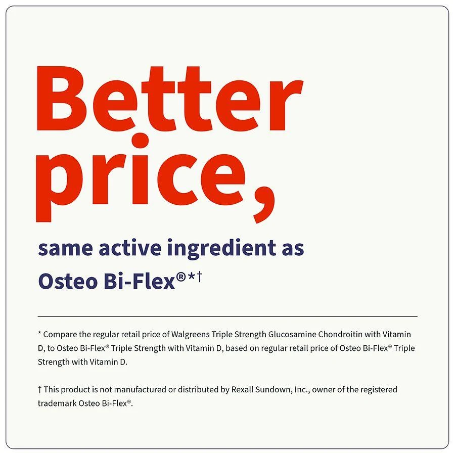 Walgreens Glucosamine Chondroitin with Vitamin D Tablets Triple Strength (40 days) 6