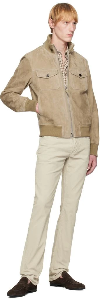 Tom Ford Beige Micro Cord Slim Fit Jeans 5