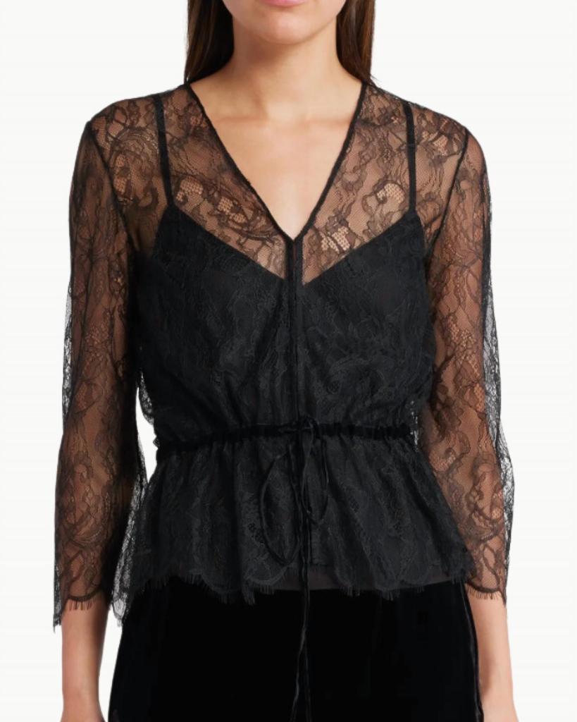 FRAME Frame - LACE V-NECK BLOUSE