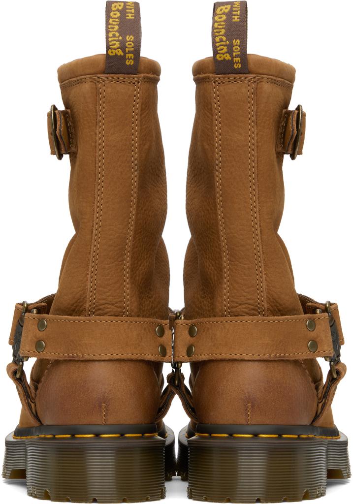 Dr.Martin ドクターマーチン ANISTONE HI Anistone Hi Leather Biker Boots in Dark Brown | Dr. Martens