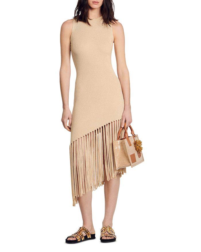 Sandro Hantas Knit Fringe Dress