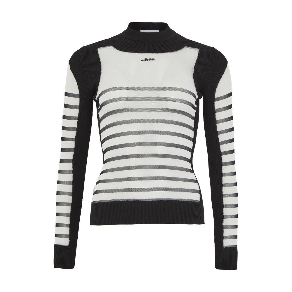 Jean Paul Gaultier The Mariniere long sleeves mix mesh pullover 7