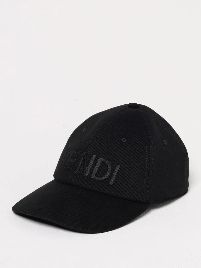 Fendi Selleria FF Canvas Baseball Cap w/Leather Accents Size XL Fendi Selleria FF Canvas Baseball Cap w/Leather Accents Size  main image 4