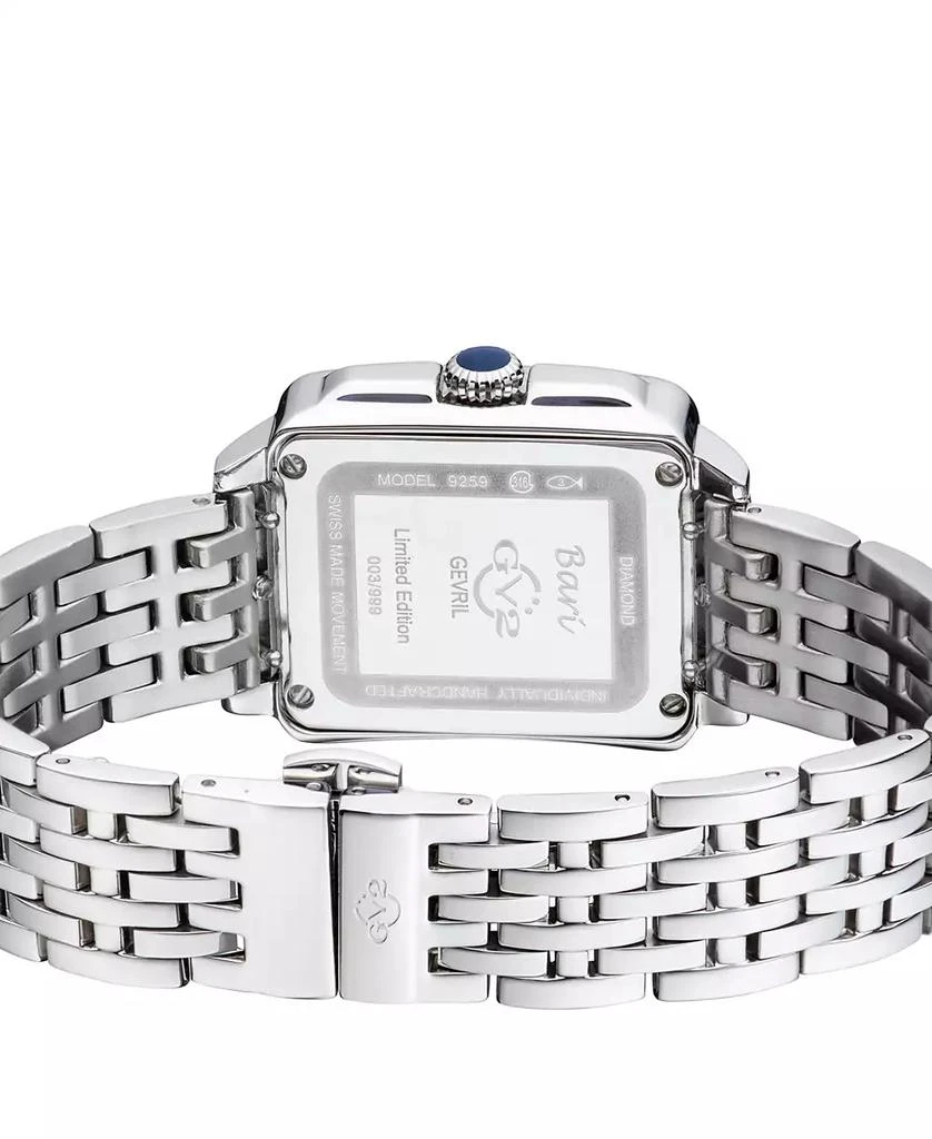 Gevril Women's Bari Tortoise Swiss Quartz Diamond Accents Silver-Tone Stainless Steel Bracelet Watch 34mm x 30mm 3
