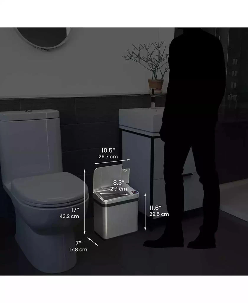 iTouchless Stainless Steel Kitchen and Bathroom Sensor Trash Cans with ...