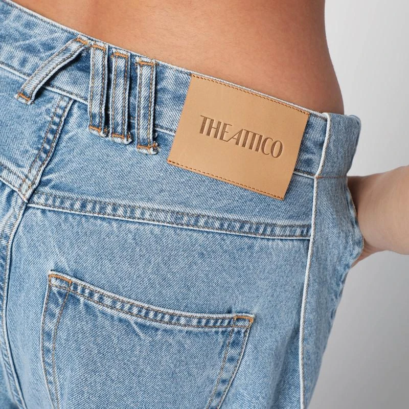 The Attico Wide light blue jeans with ribbons 5