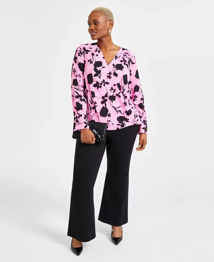 INC International Plus Size Cuffed Surplice Blouse, Exclusively at Macy's 2