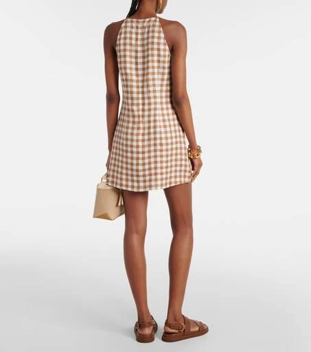 Asceno Antigua checked linen minidress 3