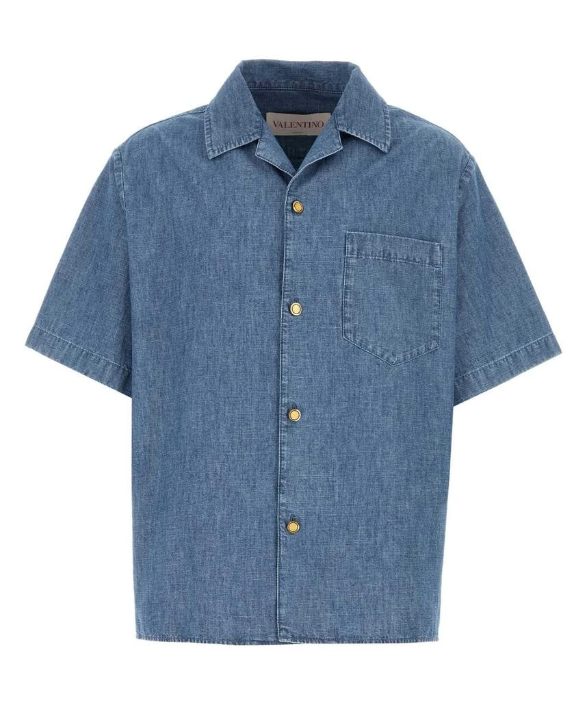 Valentino Valentino Straight Hem Denim Bowling Shirt from Cettire