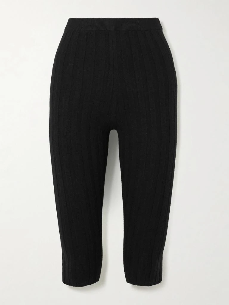 The Elder Statesman Diana Cropped Ribbed Cashmere Leggings