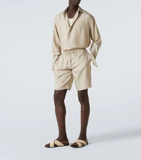 Le Kasha Striped silk shorts 2