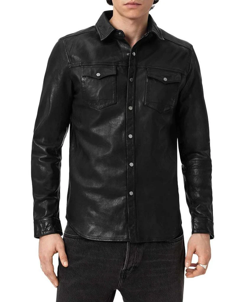 ALL SAINTS Irwin Leather Shirt 1