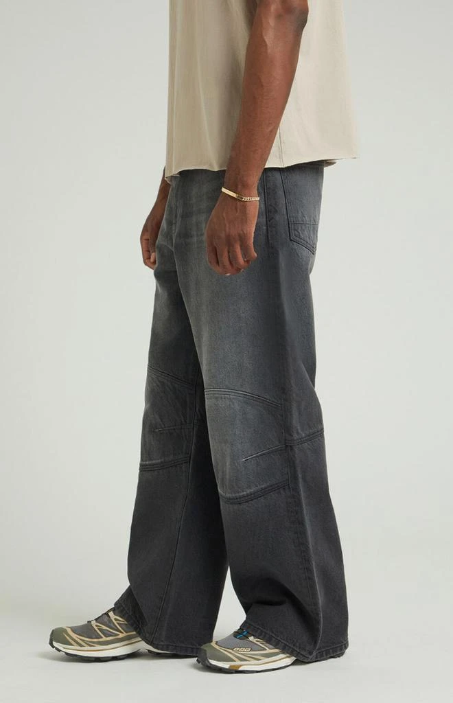 PacSun Black Panel Knee Extreme Baggy Jeans 3