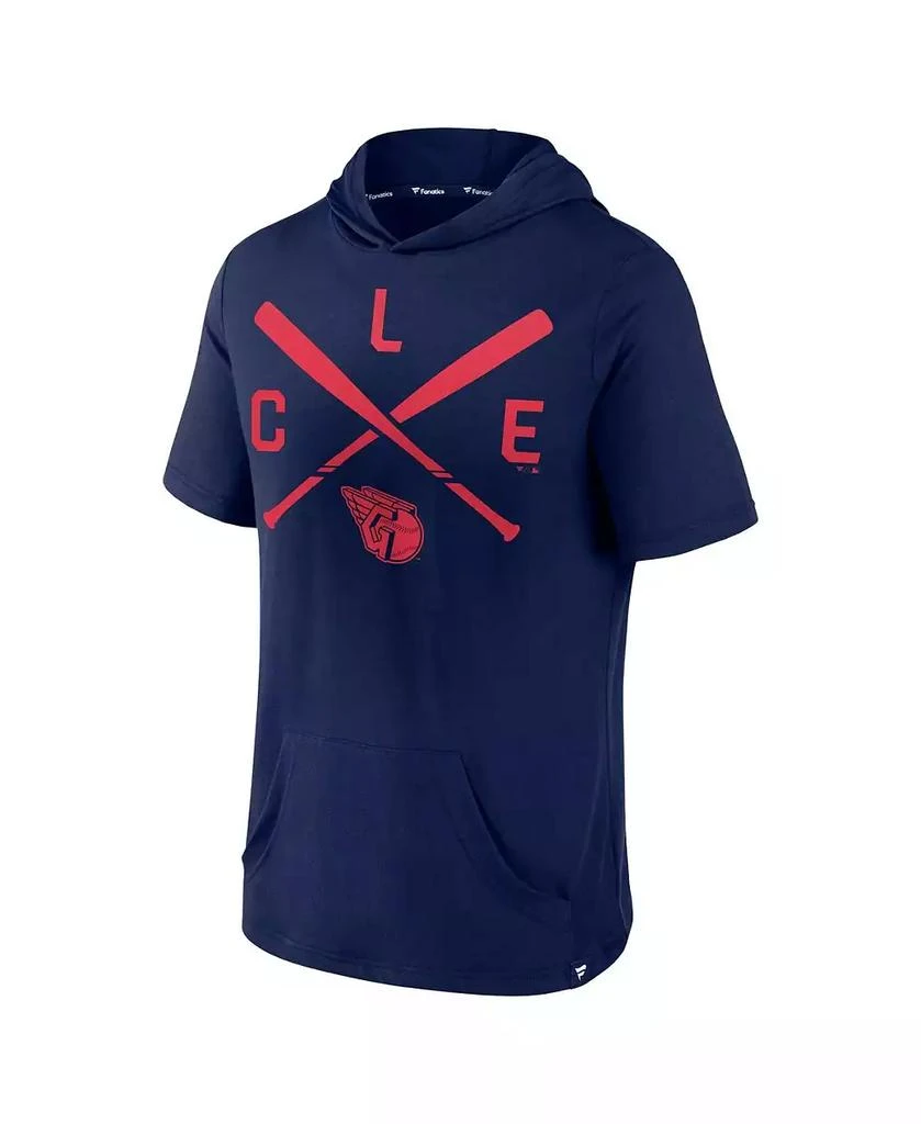 Fanatics Men's Cleveland Guardians Iconic Rebel Short Sleeve Pullover Hoodie 3