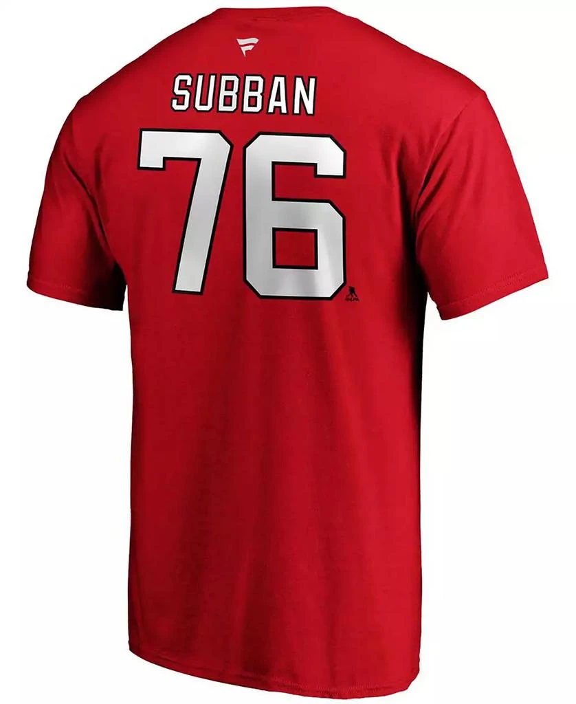 Fanatics Men's P.K. Subban Red New Jersey Devils Authentic Stack Name and Number T-shirt 3