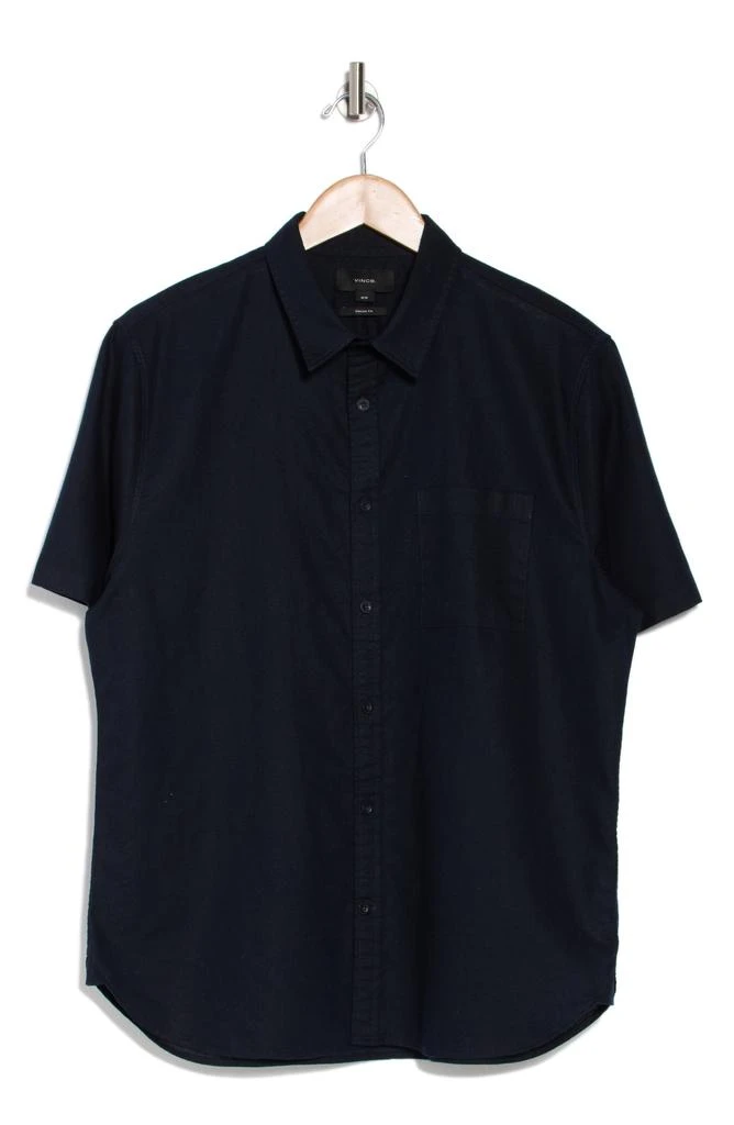 Vince Classic Fit Short Sleeve Linen Blend Button-Up Shirt 3