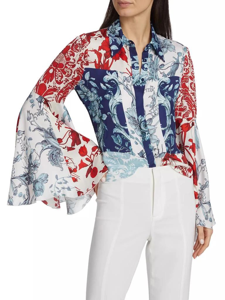 Alice + Olivia Willa Floral Bell-Sleeve Blouse 3