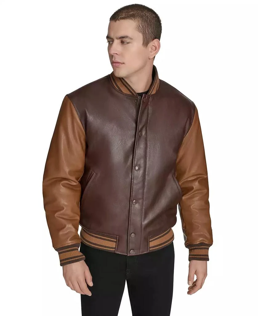 CHAMPION Men
s Faux Leather Varsity Jacket