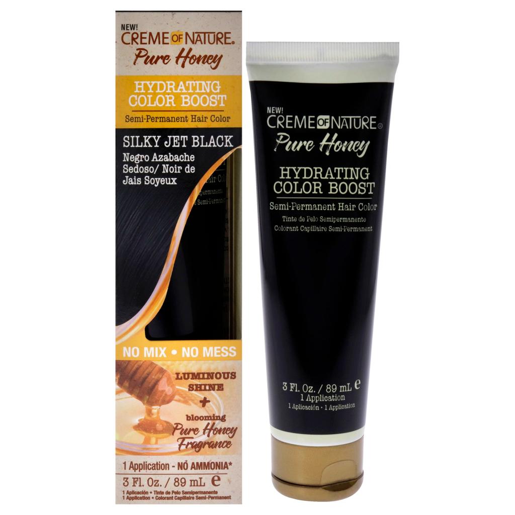 Creme Of Nature Pure Honey Hydrating Color Boost Semi-Permanent Hair Color - Silky Jet Black by  for Unisex - 3 oz Hair Color