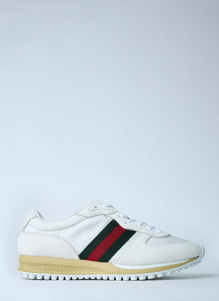White Leather And Teddy Re-web Sneakers – On Sale Now with