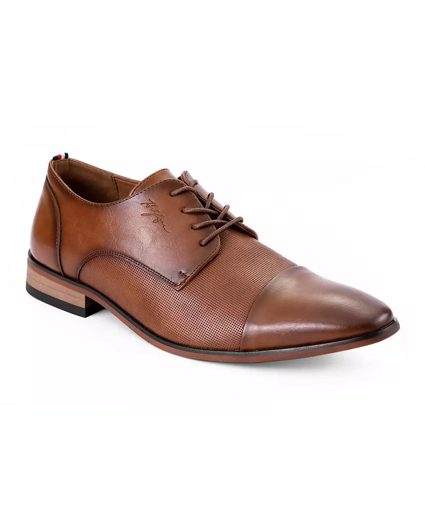 Tommy Hilfiger Men's Sheldon Dress Oxfords | Medium Brown | Size 8.5 | PU Leather