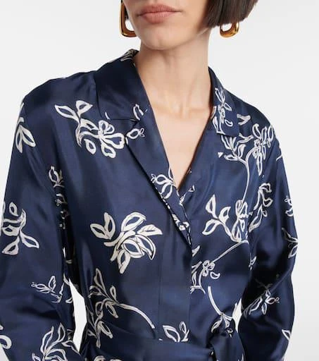 Max Mara Timeo printed twill wrap dress 4