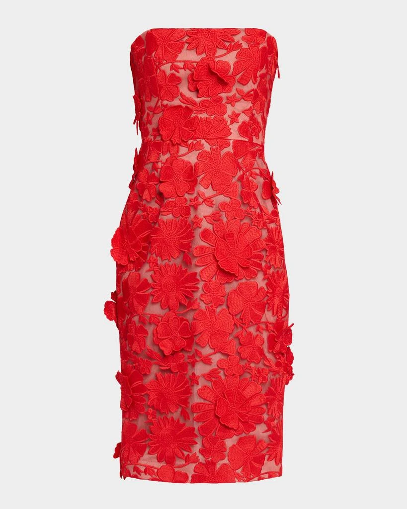 HELSI Cecilia Strapless Lace-Up Floral Applique Dress 1