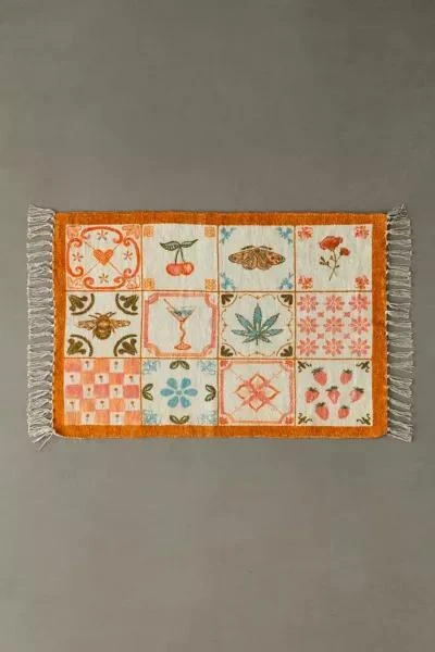 Urban Outfitters Mariana Tile Digital Printed Chenille Rug 2