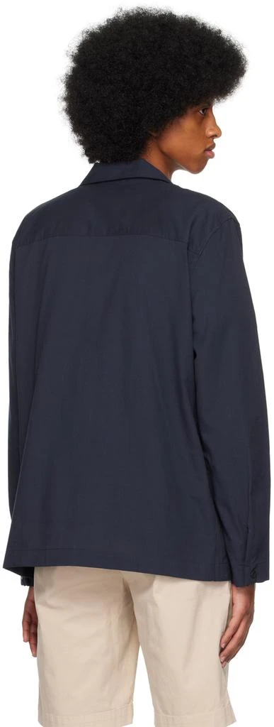 Sunspel Navy Buttoned Pyjama Shirt 3