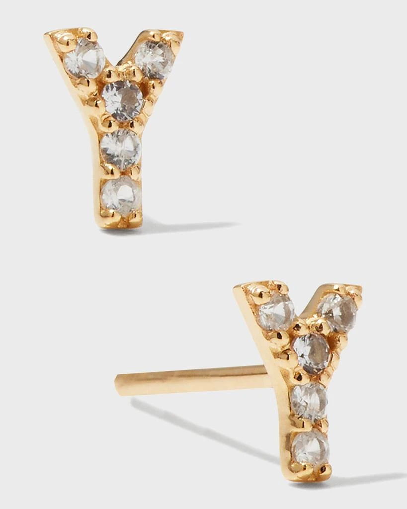Tai White Sapphire Initial Stud Earring, Single 1