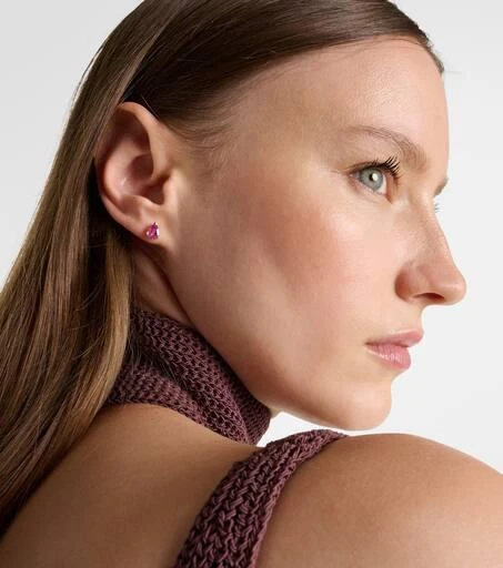 Shay Jewelry 18kt rose gold earrings with sapphire and diamonds 2