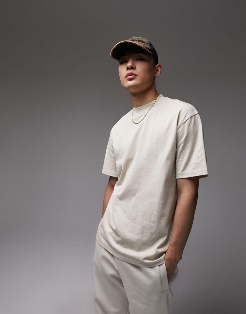 Topman Topman oversized fit t shirt in stone T Shirts BeyondStyle