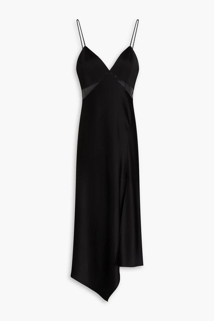 Alice + Olivia Moriah asymmetric satin-crepe midi dress 1