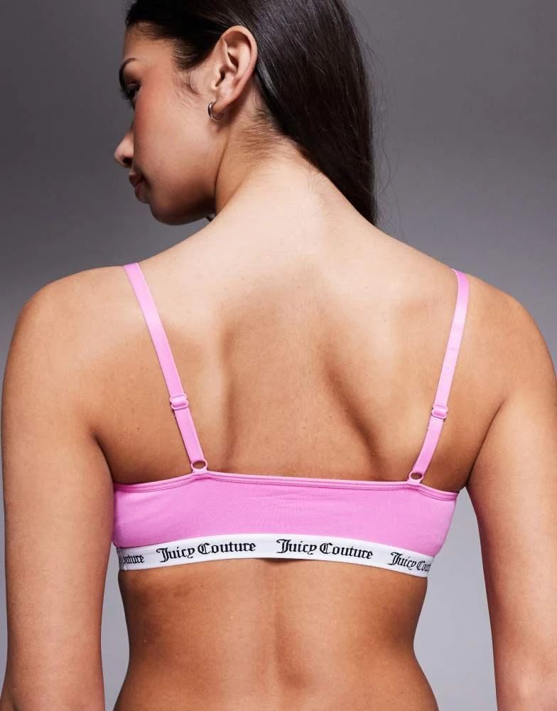 Juicy Couture Juicy Couture logo scoop bralette in hot pink 2