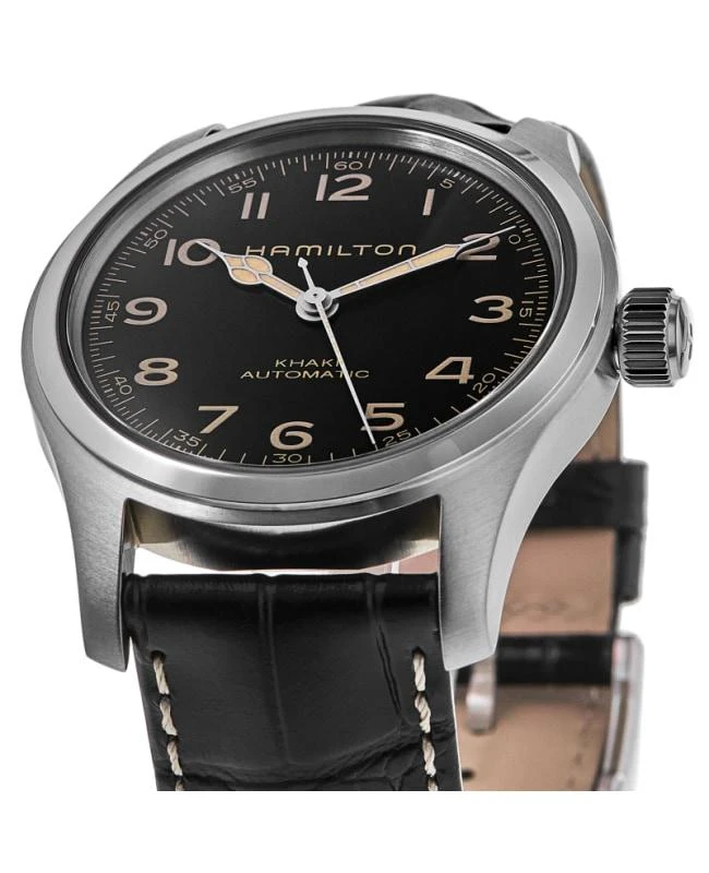 Hamilton Hamilton Khaki Field Murph Automatic Black Dial Leather Strap Men's Watch H70605731 2