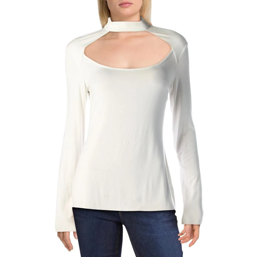 Bailey 44 Womens Raw Hem Open Back Crop Top 1