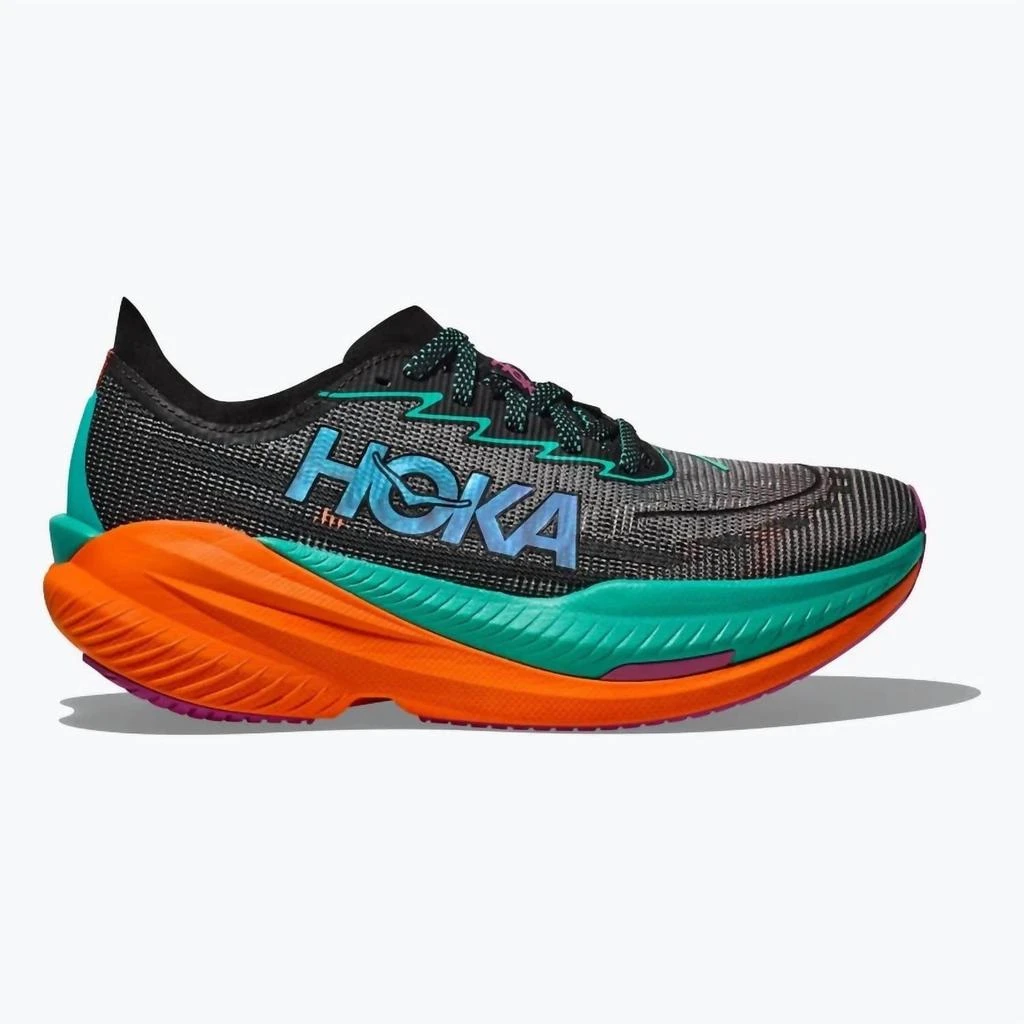 Hoka One One Men's Mach X 2 Running Shoes In Black/electric Aqua 1