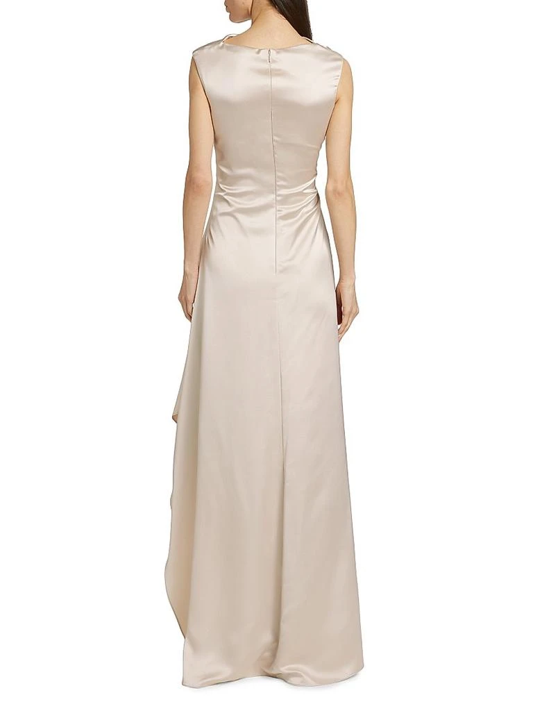 Amsale Half Moon Asymmetric Satin Gown 5