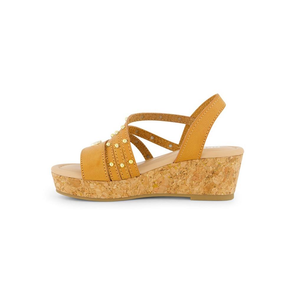 DKNY Little and Big Girls Amber Studs Wedge Sandal