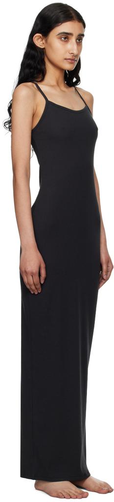 SKIMS Black Cotton Rib Long Cami Maxi Dress