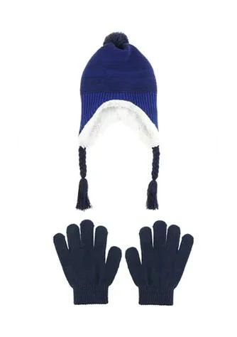 Capelli New York New York Boys 8 20 Marled Rib Earflap Hat And Gloves Set 1
