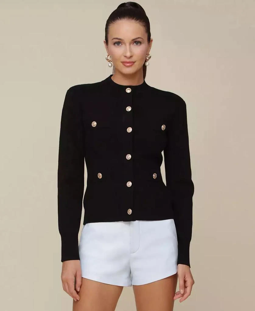 Avec Les Filles Women's Button-Front Rib-Knit Cardigan 1