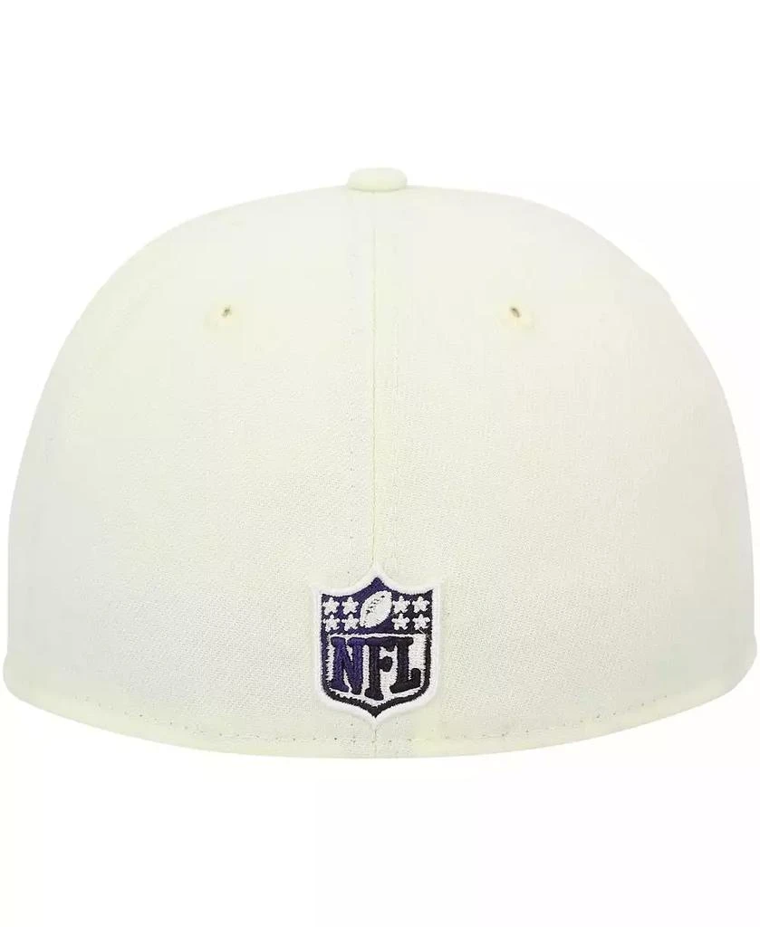 New Era Men's Cream Baltimore Ravens Chrome Color Dim 59FIFTY Fitted Hat 2