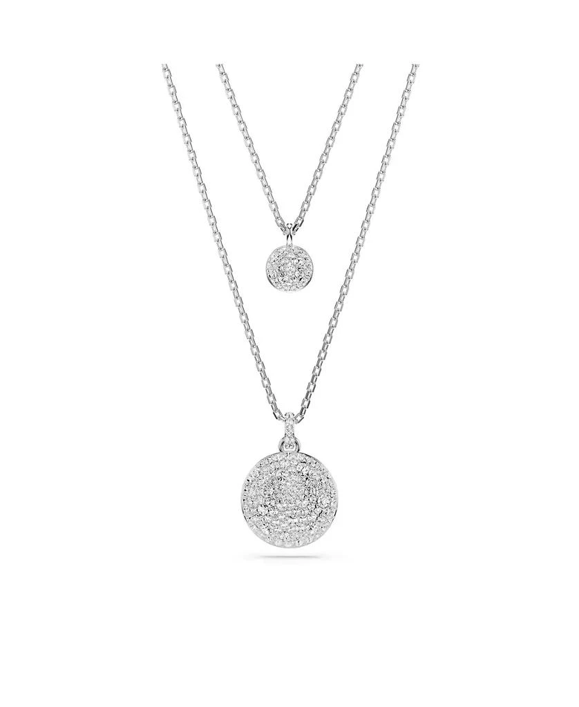 Swarovski White, Rhodium Plated or Rose-Gold Tone or Gold-Tone Meteora Layered Pendant Necklace 1