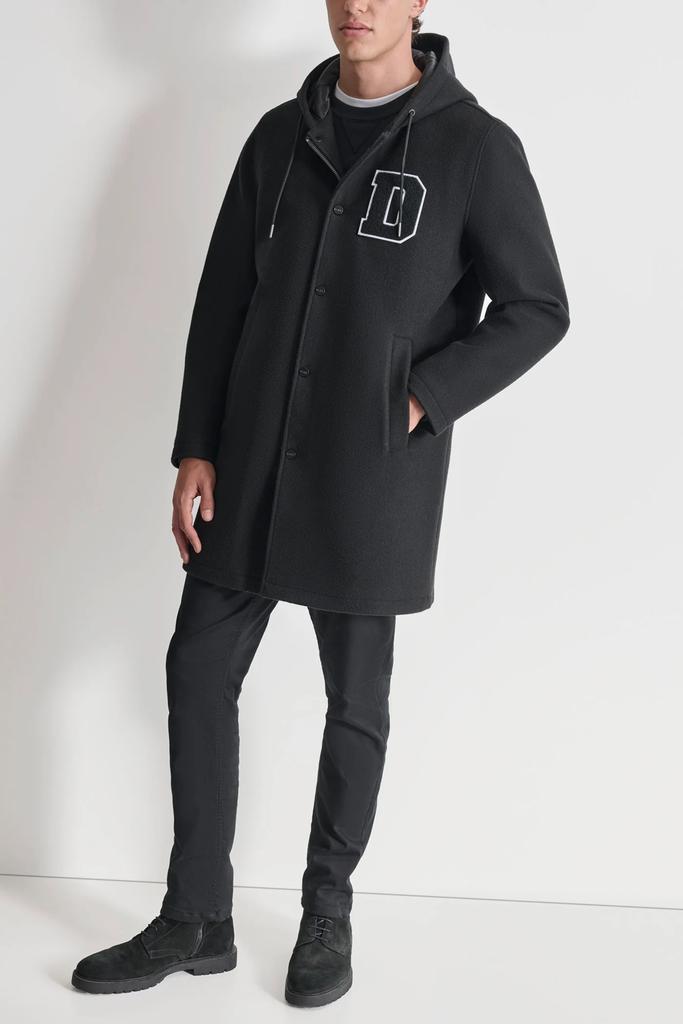 DKNY LONG WOOL TAILORED TIE WAIST COAT - Coats - Free Shipping