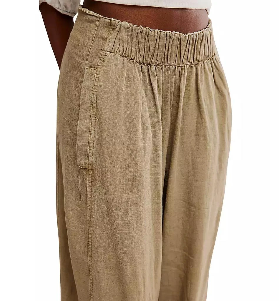 Free People Women's Days End Linen-Blend Pull-On Pants 4